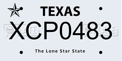 XCP0483 Texas License Plate