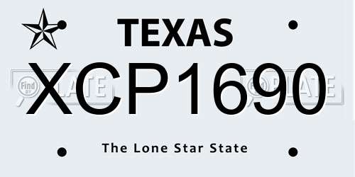 XCP1690 Texas License Plate