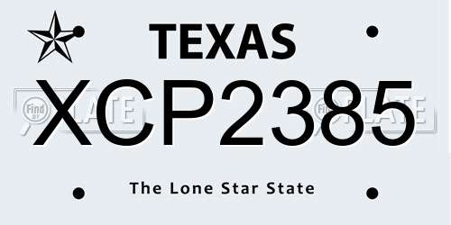 XCP2385 Texas License Plate