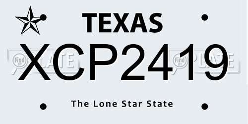 XCP2419 Texas License Plate
