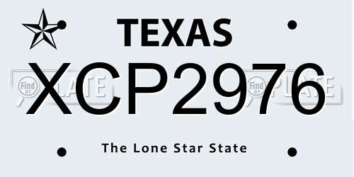 XCP2976 Texas License Plate