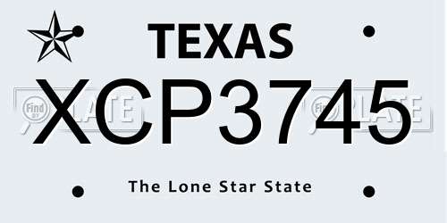 XCP3745 Texas License Plate