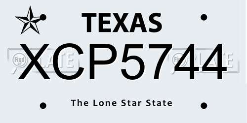 XCP5744 Texas License Plate