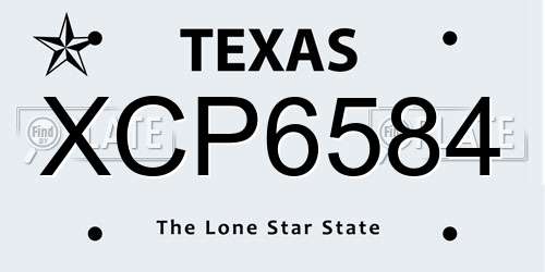 XCP6584 Texas License Plate