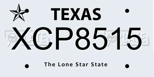 XCP8515 Texas License Plate
