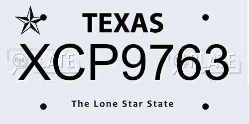 XCP9763 Texas License Plate