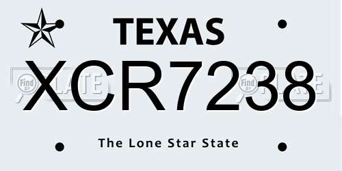 XCR7238 Texas License Plate