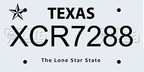 XCR7288 Texas License Plate