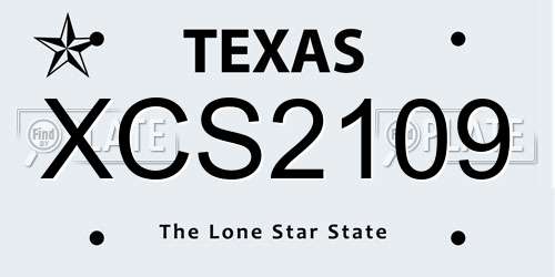 XCS2109 Texas License Plate