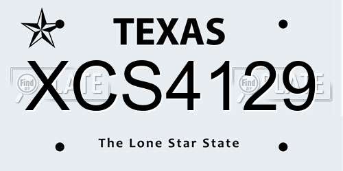 XCS4129 Texas License Plate
