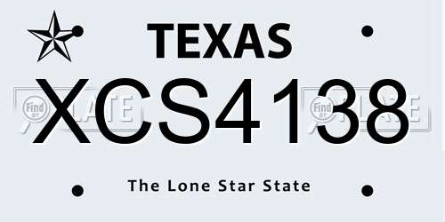 XCS4138 Texas License Plate