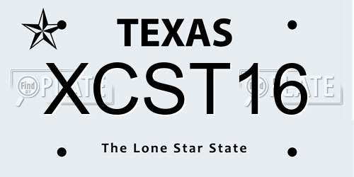 XCST16 Texas License Plate