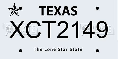 XCT2149 Texas License Plate