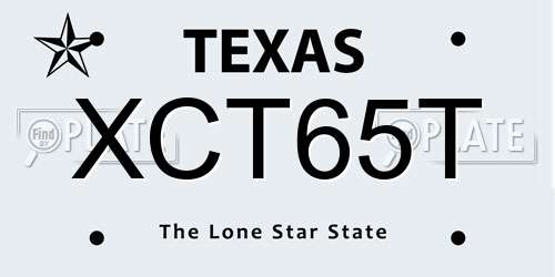 XCT65T Texas License Plate