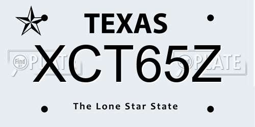 XCT65Z Texas License Plate