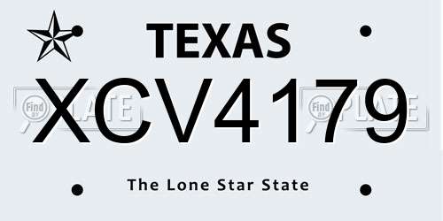 XCV4179 Texas License Plate