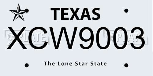 XCW9003 Texas License Plate