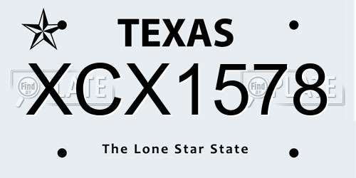 XCX1578 Texas License Plate
