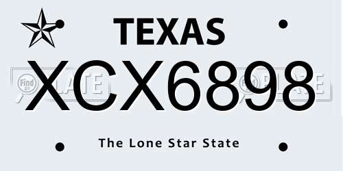 XCX6898 Texas License Plate