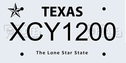 XCY1200 Texas License Plate