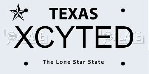 XCYTED Texas License Plate
