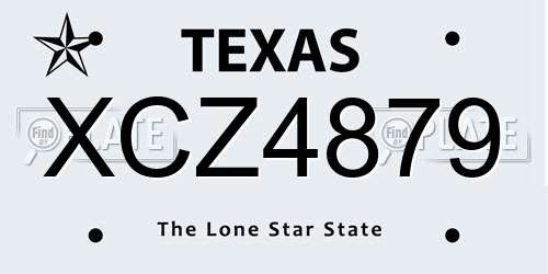 XCZ4879 Texas License Plate