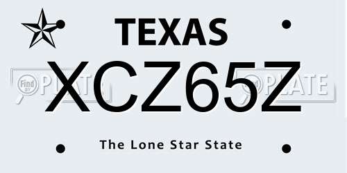 XCZ65Z Texas License Plate