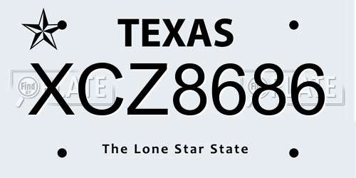 XCZ8686 Texas License Plate