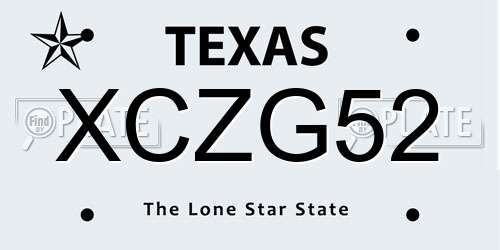 XCZG52 Texas License Plate