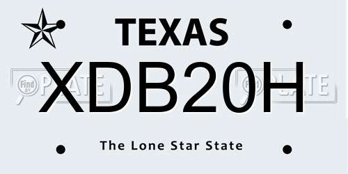 XDB20H Texas License Plate