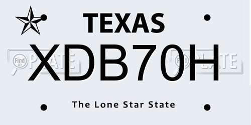 XDB70H Texas License Plate