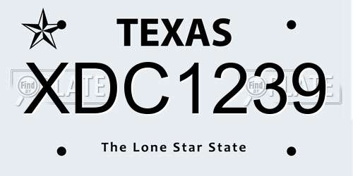 XDC1239 Texas License Plate