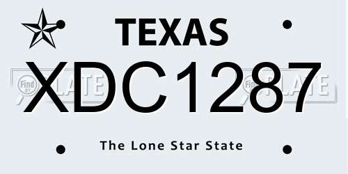 XDC1287 Texas License Plate