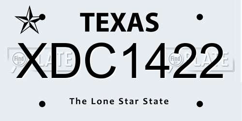 XDC1422 Texas License Plate