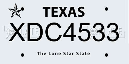XDC4533 Texas License Plate