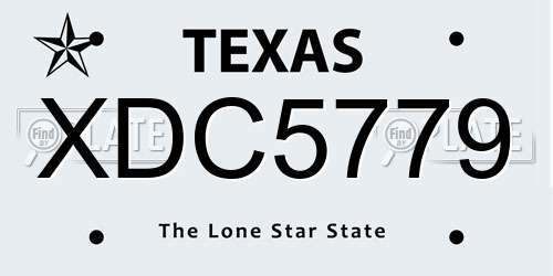 XDC5779 Texas License Plate