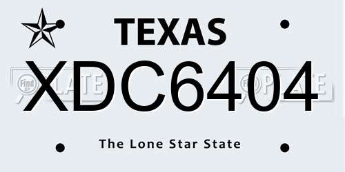 XDC6404 Texas License Plate