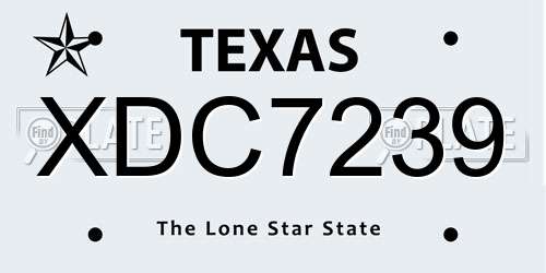 XDC7239 Texas License Plate