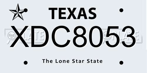 XDC8053 Texas License Plate