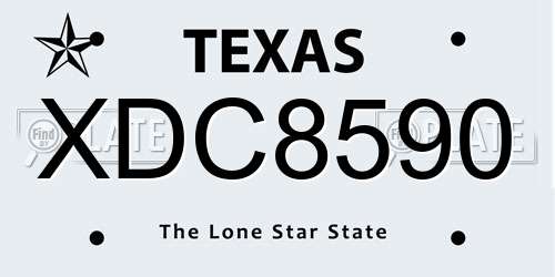 XDC8590 Texas License Plate