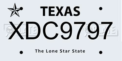 XDC9797 Texas License Plate