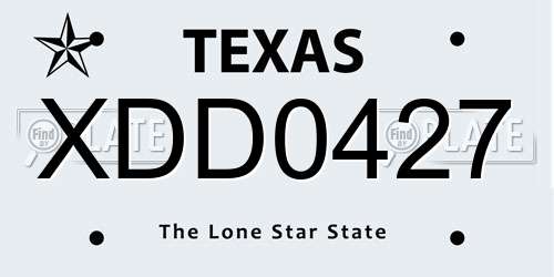 XDD0427 Texas License Plate