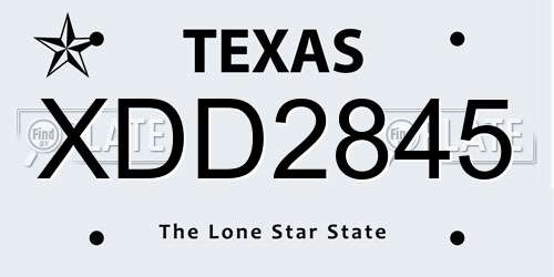 XDD2845 Texas License Plate