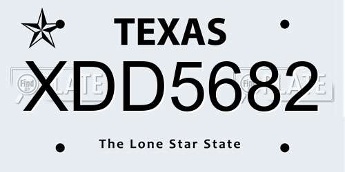 XDD5682 Texas License Plate