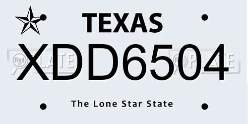 XDD6504 Texas License Plate