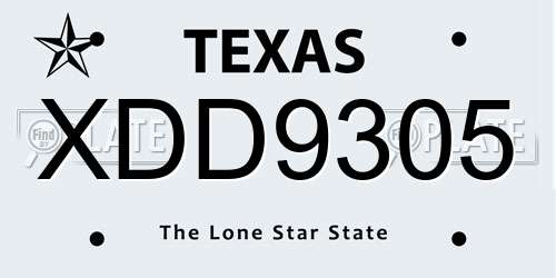 XDD9305 Texas License Plate