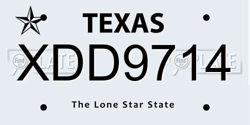 XDD9714 Texas License Plate