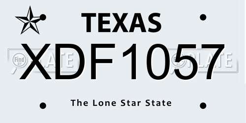 XDF1057 Texas License Plate