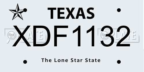 XDF1132 Texas License Plate