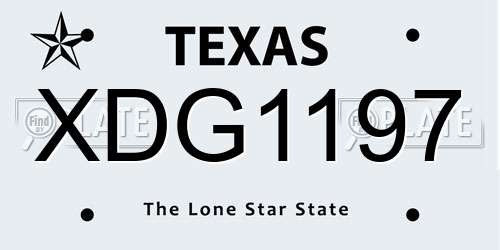 XDG1197 Texas License Plate